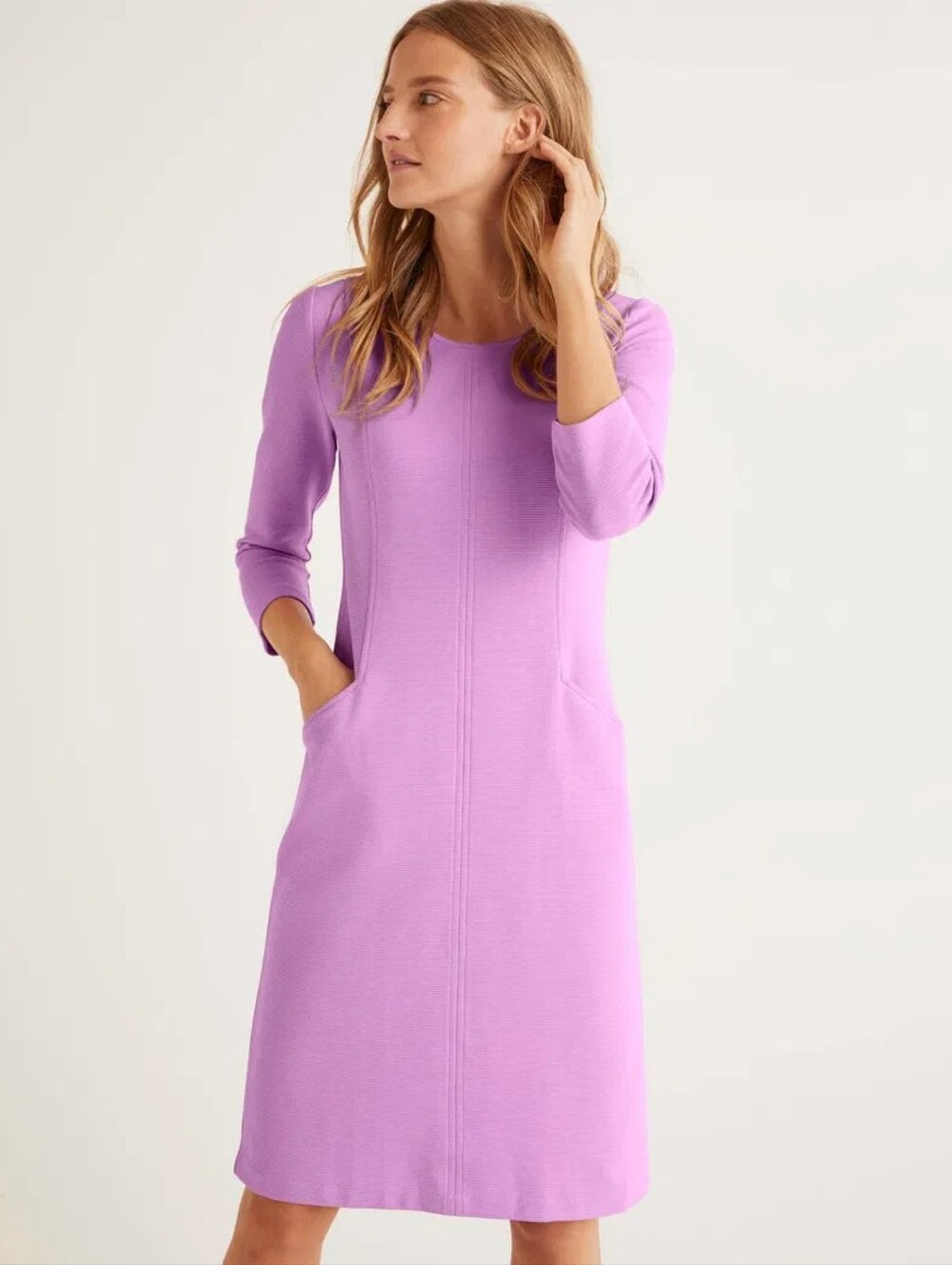 Boden Lilac Ribbed Shift Dress size 12